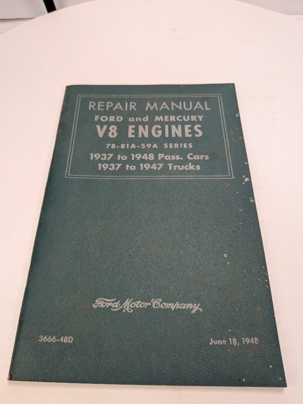 VTG 1948 Original Ford & Mercury V8 Engine Repair Manual 1937-48 Cars 3666-48D